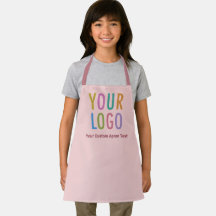 Delantal rosa grisáceo personalizado para niños co