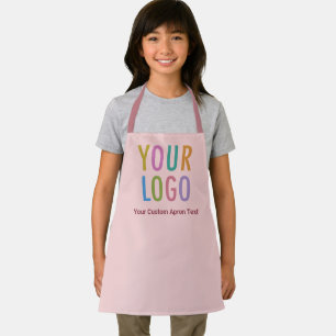 Delantal rosa grisáceo personalizado para niños co