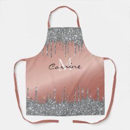 Delantal Rosa Monograma Oro Metálico + Perforaciones Purpur