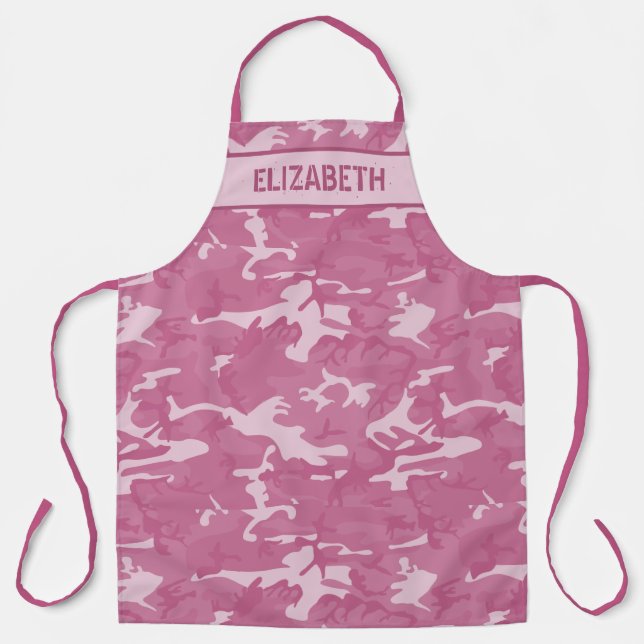 Delantal Rosa personalizado de camo (Anverso)