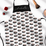 Delantal Rosa Purpurina Oro Eyelashes Salón personalizado<br><div class="desc">Rosa Purpurina de Oro Perfora Salón Apron Personalizado</div>