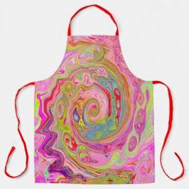Delantal Rosa retro, amarillo y magenta Resumen de arte gro