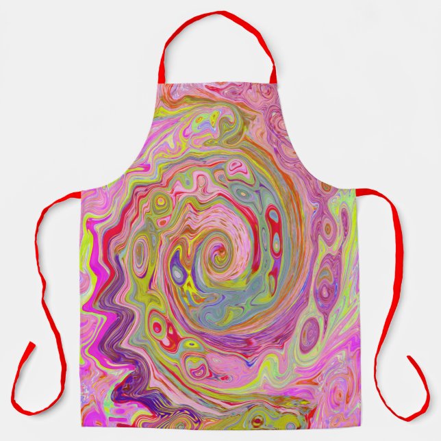 Delantal Rosa retro, amarillo y magenta Resumen de arte gro (Anverso)