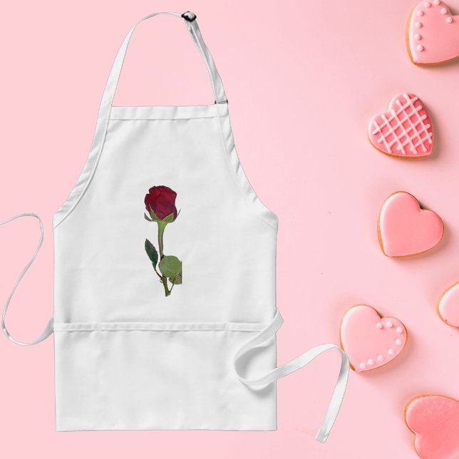 Delantal Rosa Roja (Red Rose Adult Apron)