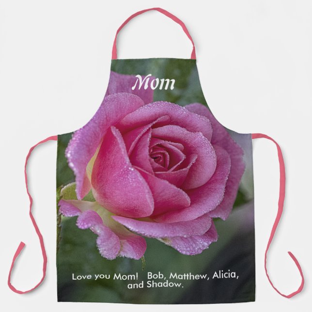Delantal Rosa rosa - Fotografía floral - Día de la Madre -  (Anverso)