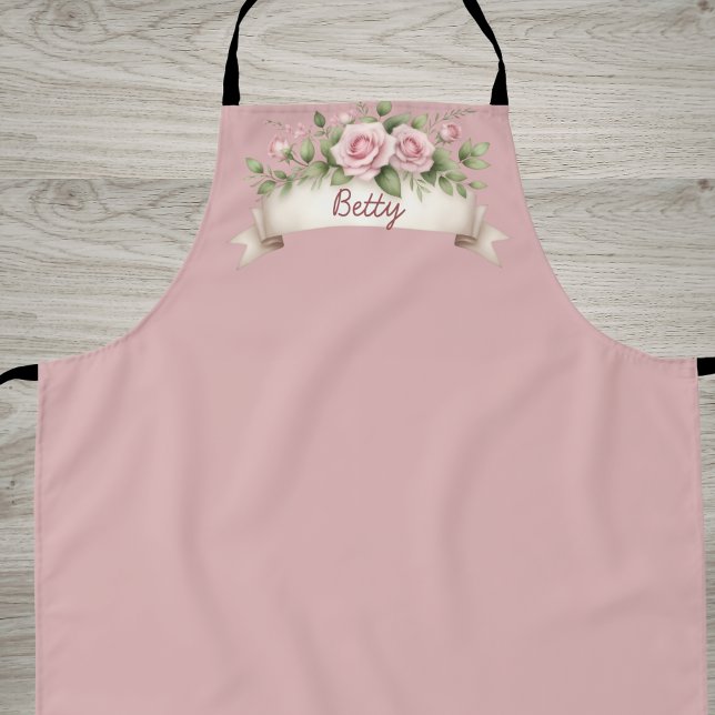 Delantal Rosa Rosa Pálida Nombre Personalizado (Subido por el creador)
