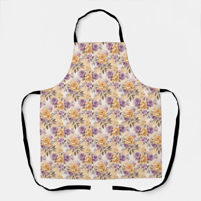 Delantal Rosa sin foco en amarillo, morado y lavanda (Anverso)