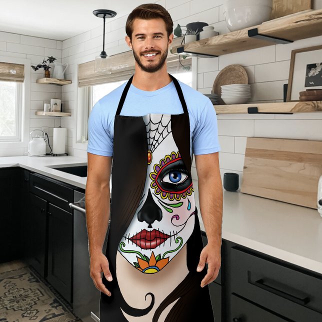 Delantal Rosa Sugar Skull Retrato (Subido por el creador)