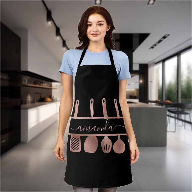 Delantal Rosa Utensilios de oro Horneado personal del chef (Subido por el creador)