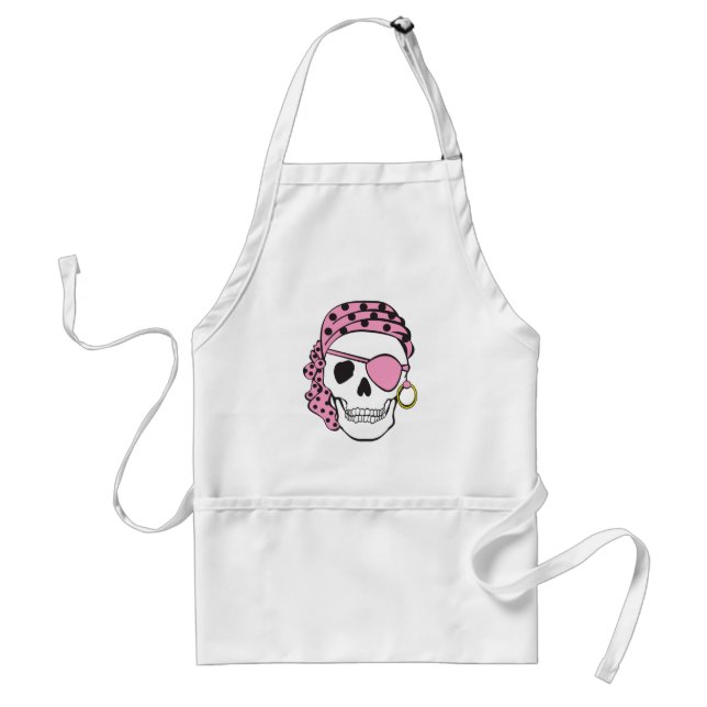 Delantal rosado del cráneo del pirata (Frente)