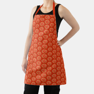 Delantal Rosas Apron Naranja Rosa Apron regalo personalizad