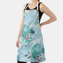 Delantal Rosas azules claros Lujo