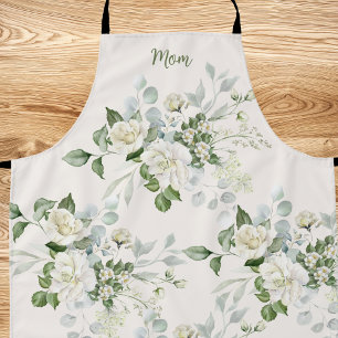 Delantal Rosas Blancas Personalizadas Día de la Madre