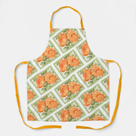 Delantal Rosas Cute Naranja Pintados