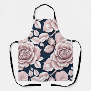 Delantal Rosas de color azul oscuro lujosas con detalles bl