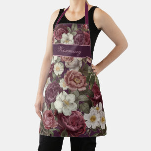 Delantal Rosas de época Apron con nombre u otro texto