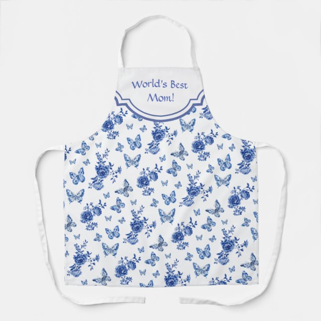 Delantal Rosas de mariposas chinas de época personalizadas (Anverso)