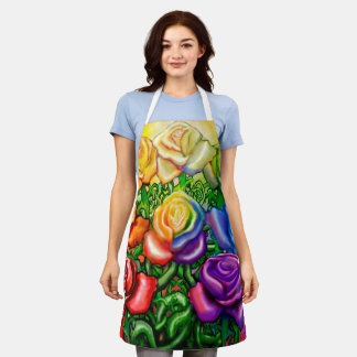 Delantal Rosas del arcoiris