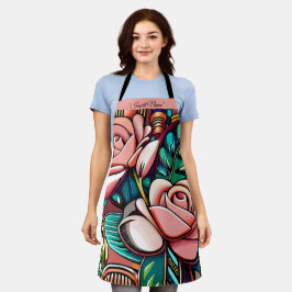 Delantal Rosas dobles: Un Espectacular Arreglo Floral