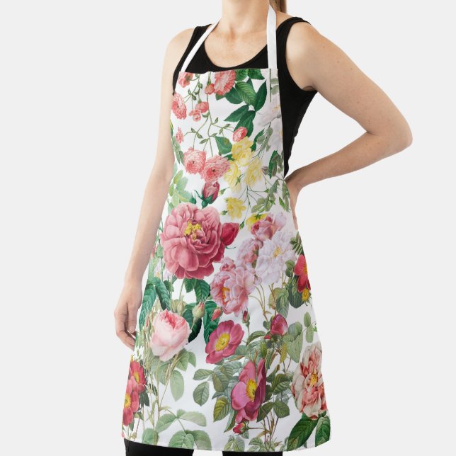 Delantal Rosas florales Vintage Spring Garden (in situ)
