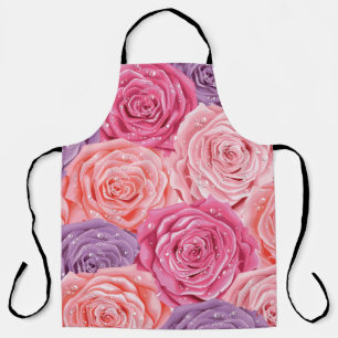 Delantal Rosas Galore: Hermoso Patrón Sin Marea.