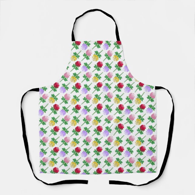 Delantal Rosas Hermosas y Coloridas (Anverso)