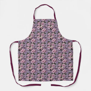 Delantal Rosas Lavanda Con Lilac Suave Y Rosa