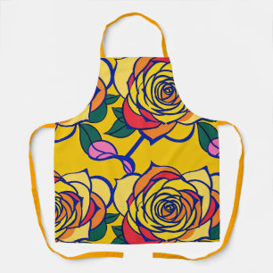 Delantal Rosas Multicolores En Un Estilo De Arte Pop