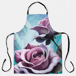 Delantal Rosas radiantes: Pétalos rosa y púrpura perfecto