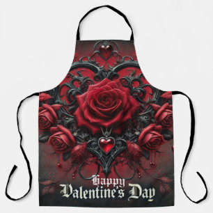 Delantal Rosas rojas góticas día de San Valentín