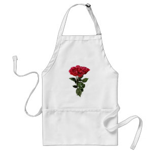 Delantal Rosas rojas y hojas