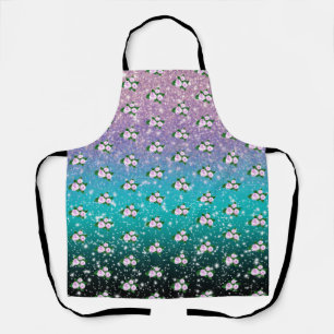 Delantal Rosas rosas rosas en la ducha espumosa de Ombre