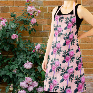 Delantal Rosas rosas rosas rosas antiguas de Damasco