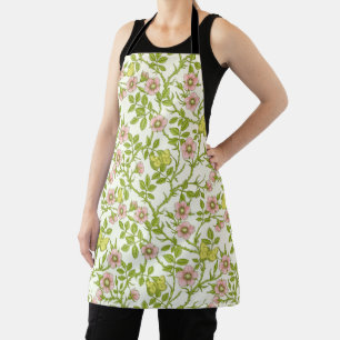 Delantal Rosas silvestres y mariposas /rosa/verde pálido/am