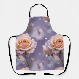 Delantal Rosas Suaves Pastel En Tonos De Melocotón Y Rosa P
