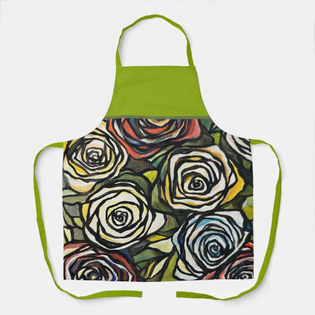 Delantal Rosas vibrantes Apron (Anverso)