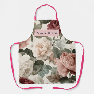 Delantal Rosas Victorianas Elegantes Personalizadas en Rubo
