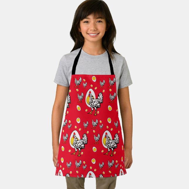 Delantal Roseanne Chicken - Funny Roseanne Rooster y Egg (in situ)