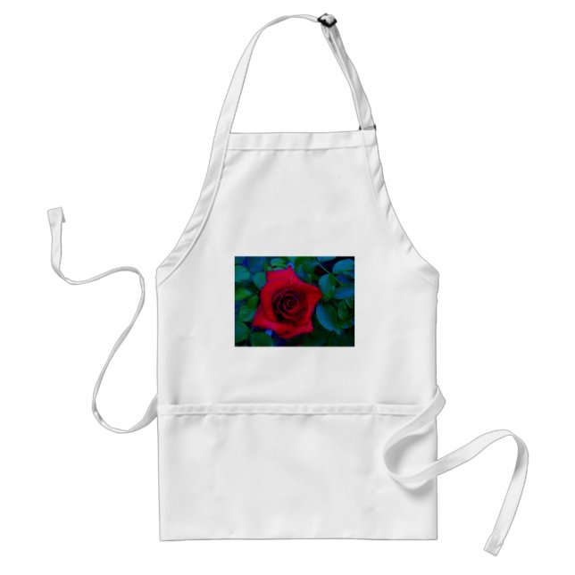 Delantal Roses rojos con tonos azules (Frente)