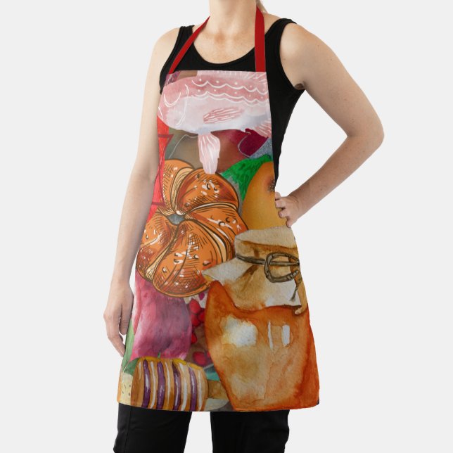 Delantal Rosh Hashanah Apron (in situ)