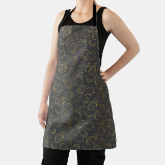 Delantal Rosh Hashanah Elegant Gold Apple Shana Tova