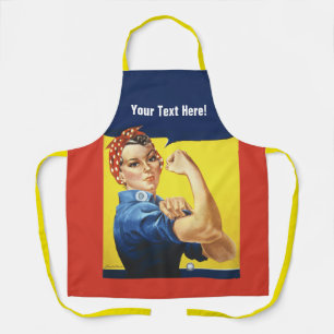 Delantal Rosie Riveter agrega cualquier texto