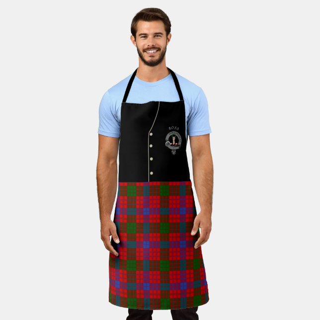 Delantal Ross Clan Badge & Tartan Kilt Apron (Gastado)
