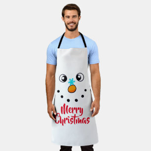 Delantal Rostro de muñeco de nieve festivo Feliz Navidad