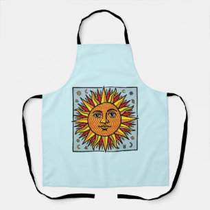 Delantal Rostro del Sol Celestial Estilo de Arte Pop Comic