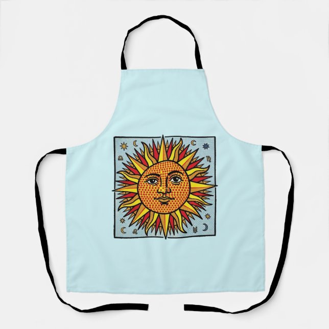 Delantal Rostro del Sol Celestial Estilo de Arte Pop Comic  (Anverso)