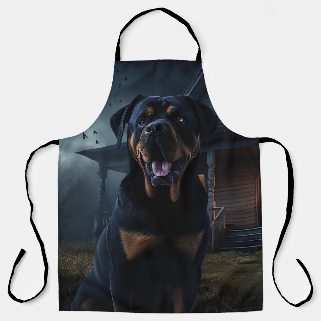 Delantal Rottweiler Halloween Aterrador  (Anverso)