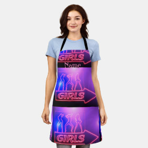 Delantal Rótulo de Chicas rosados neón Thunder_Cove