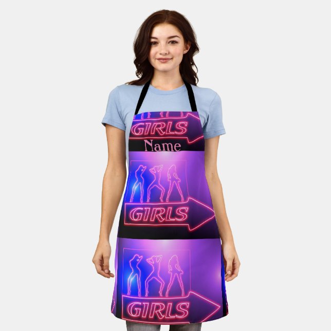 Delantal Rótulo de Chicas rosados neón Thunder_Cove (Gastado)