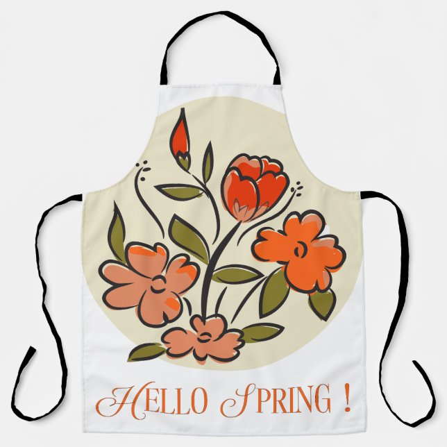 Delantal Rótulo de primavera de Hello (Anverso)